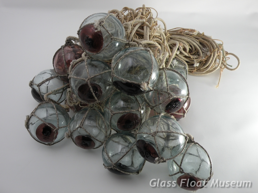 Rare Bunch of 18 Cranberry Floats, WP #248 'Otera' 寺 or Temple